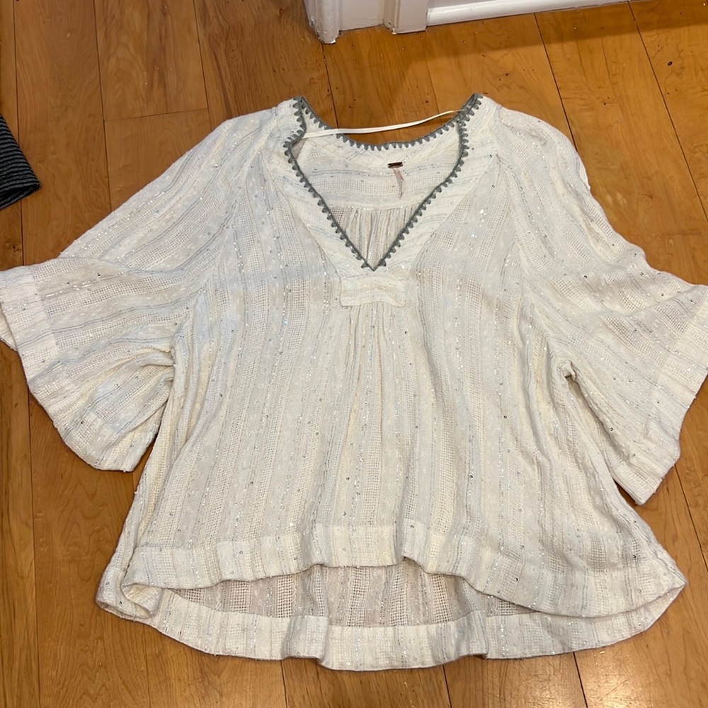 Free People bohemian sequined light weight knit top